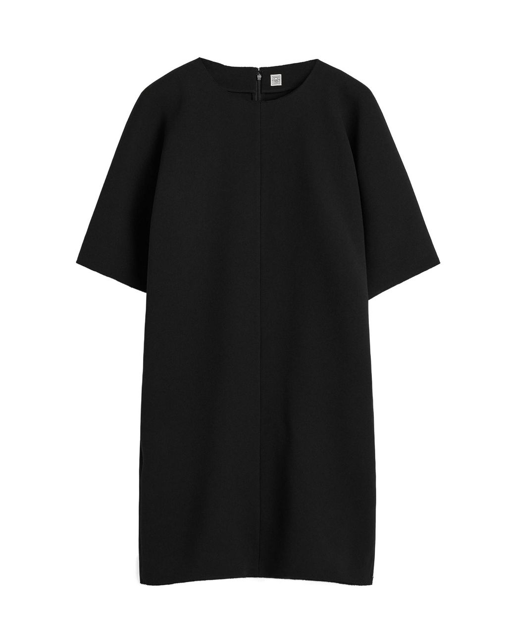 Totême Black Raglan-Sleeve Shift Mini Dress