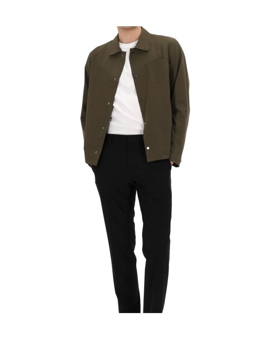 Herno Green Long-Sleeved Buttoned Shirt for men