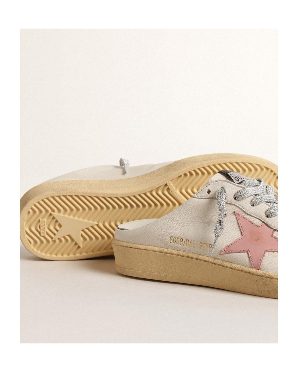 Golden Goose Deluxe Brand Pink Ball Star Sabot Slip-On Low-Top Sneakers