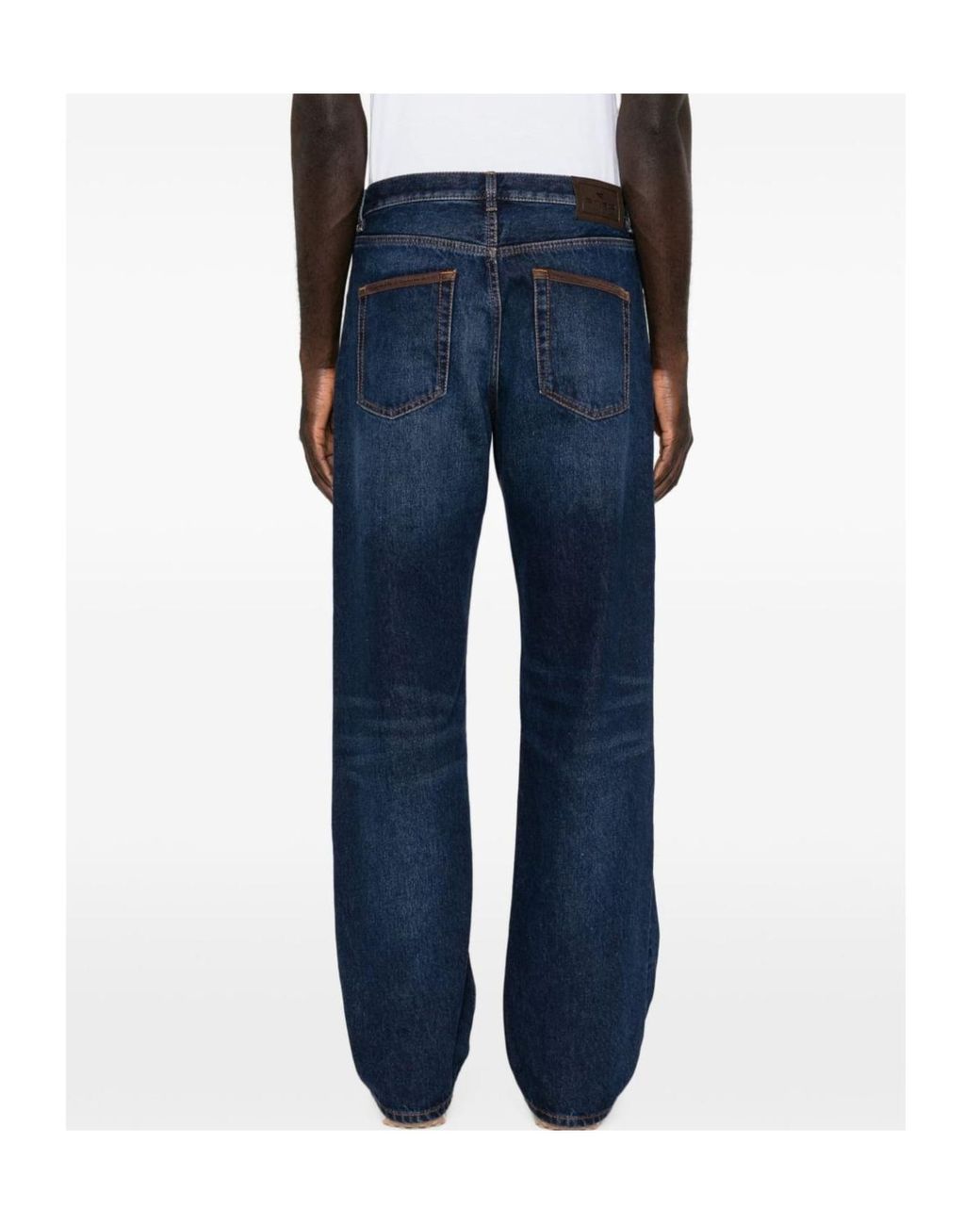 Etro Blue Straight-Leg Faded-Effect Jeans for men