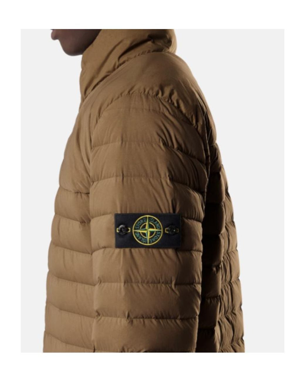 Stone Island Brown Zip-Up Down Jacket for men