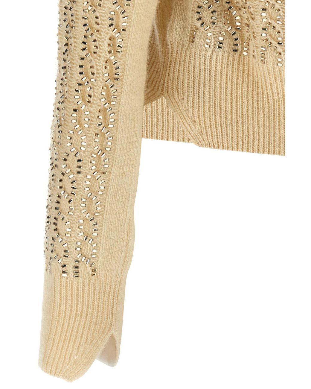 Ermanno Scervino White Baguette Studded Sweater