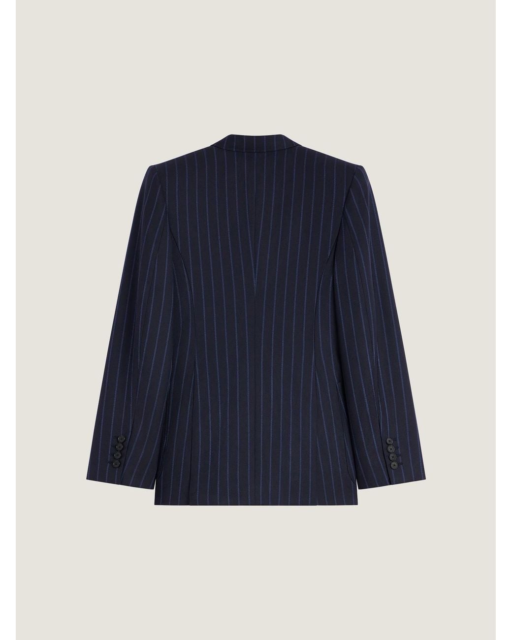 Givenchy Blue Double-Breasted Pinstripe Blazer