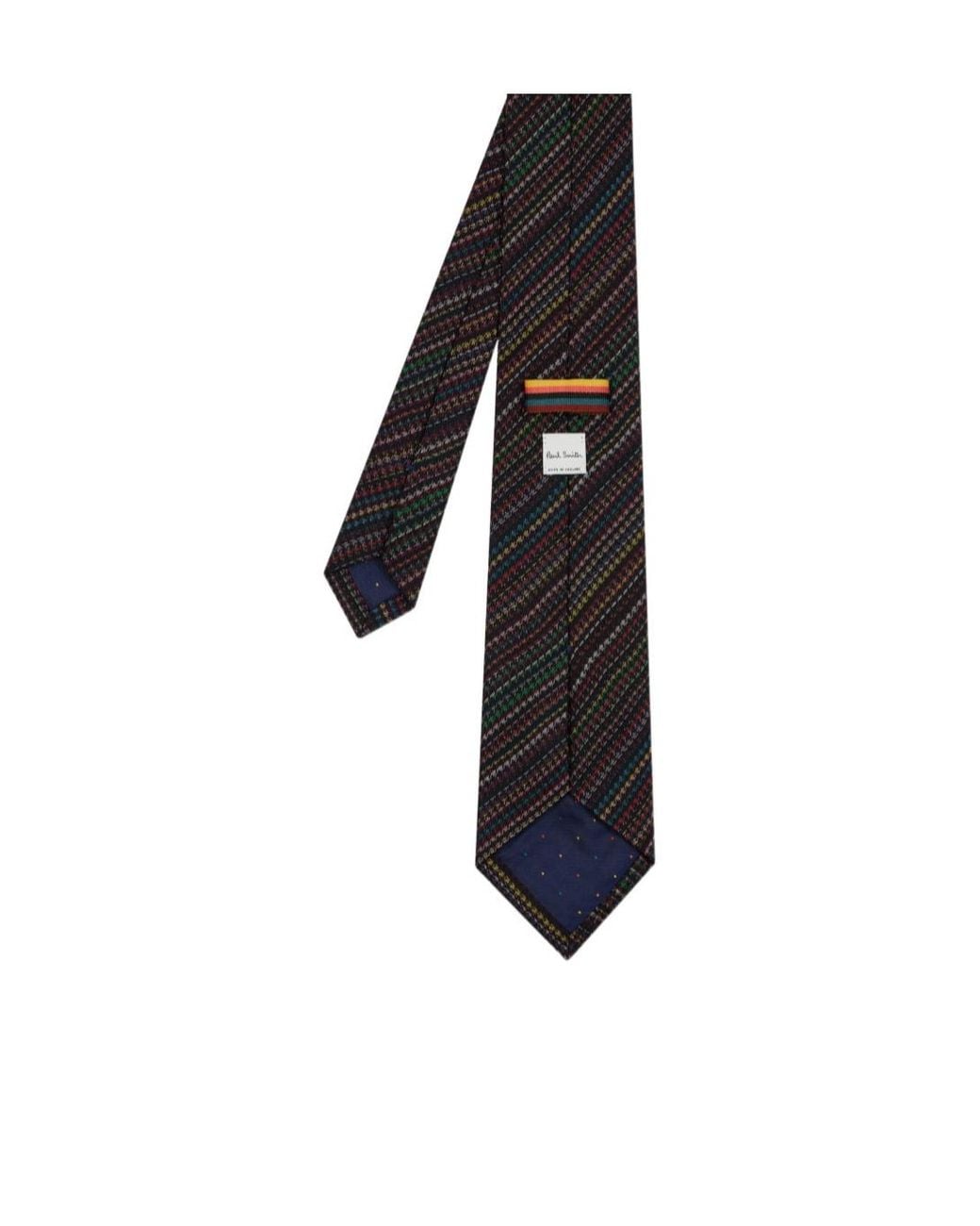 Paul Smith Black Striped Pointed-Tip Tie for men