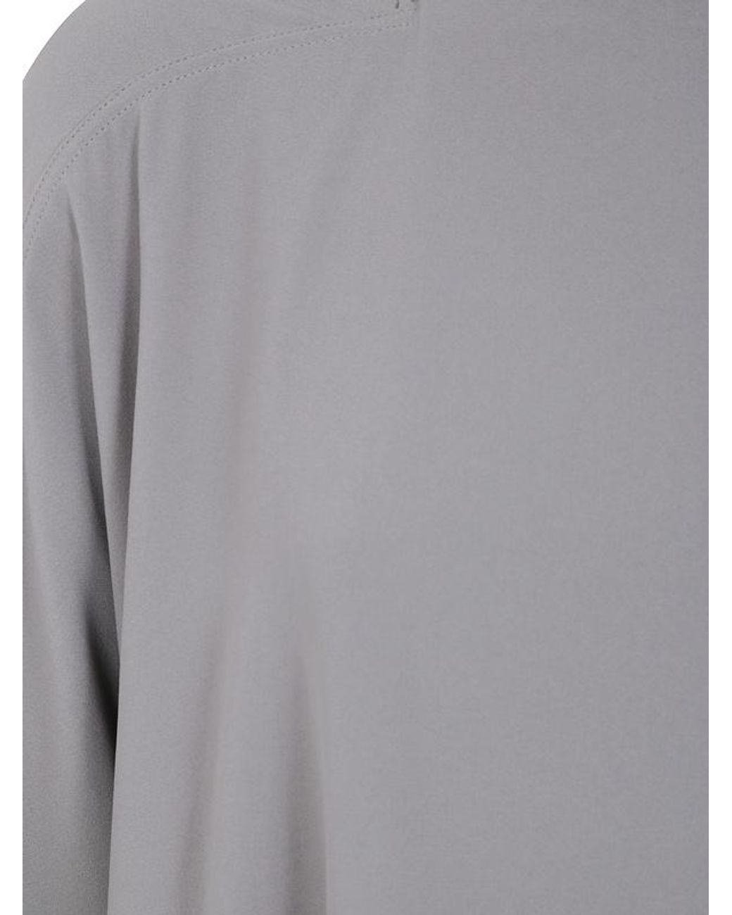 Rick Owens Gray High-Neck Long-Sleeve Top