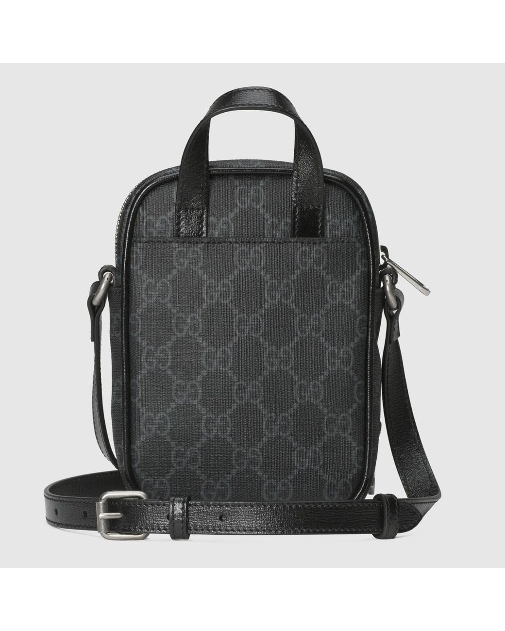 Gucci Black Logo-Patch Zip-Fastening Backpack for men