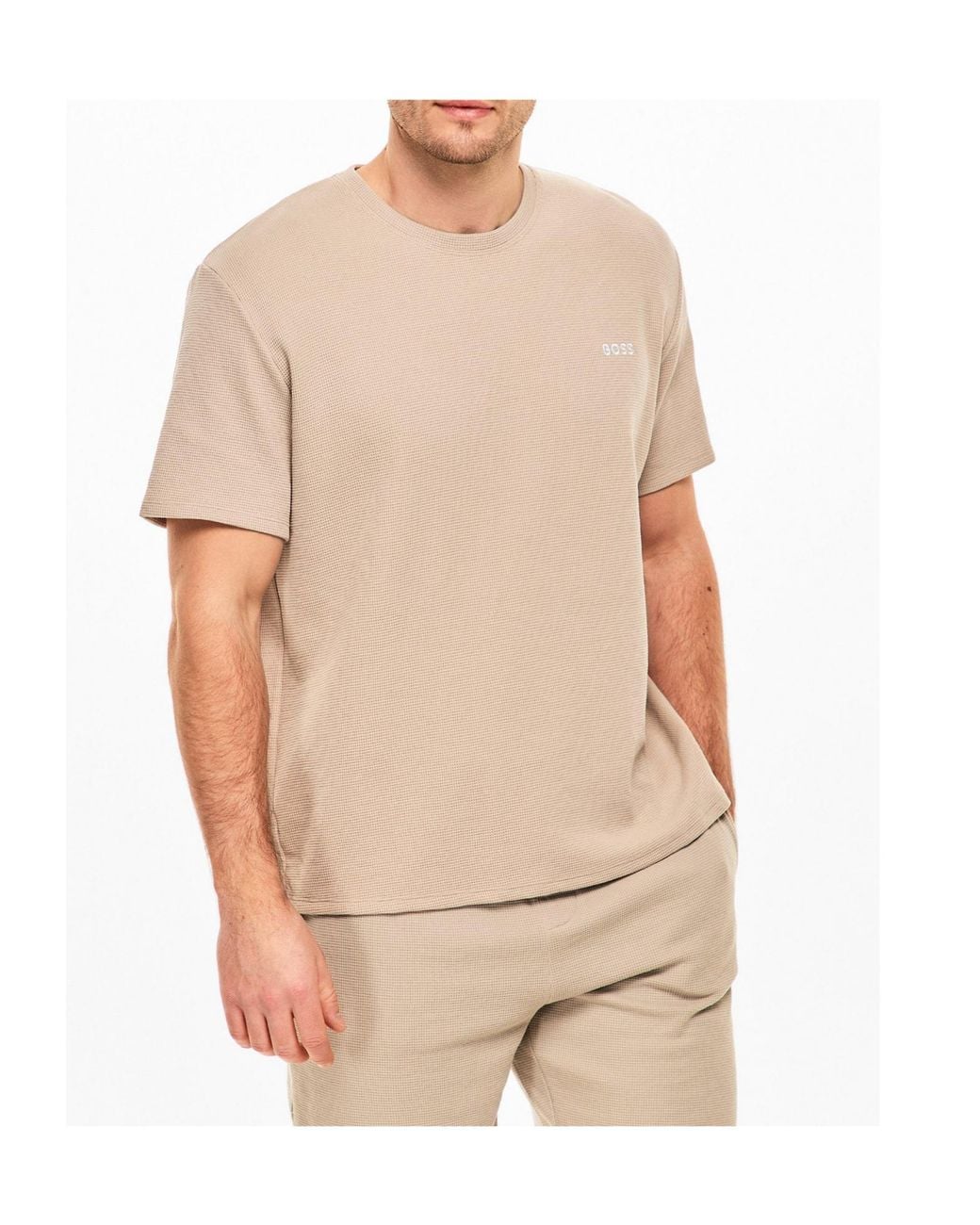 Boss Natural Round-Neck Short-Sleeved T-Shirt for men