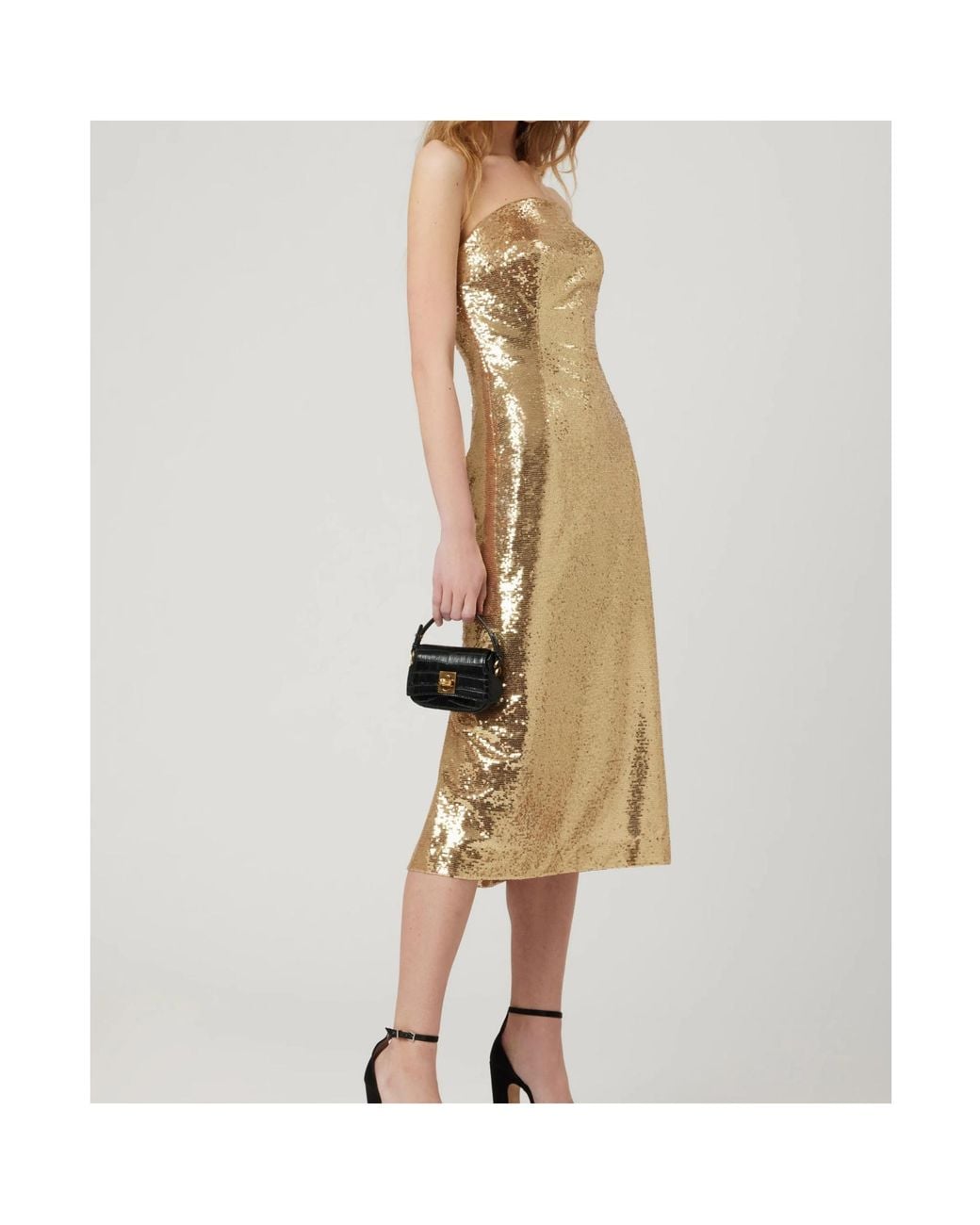 Ermanno Scervino Natural Strapless Sequin Dress
