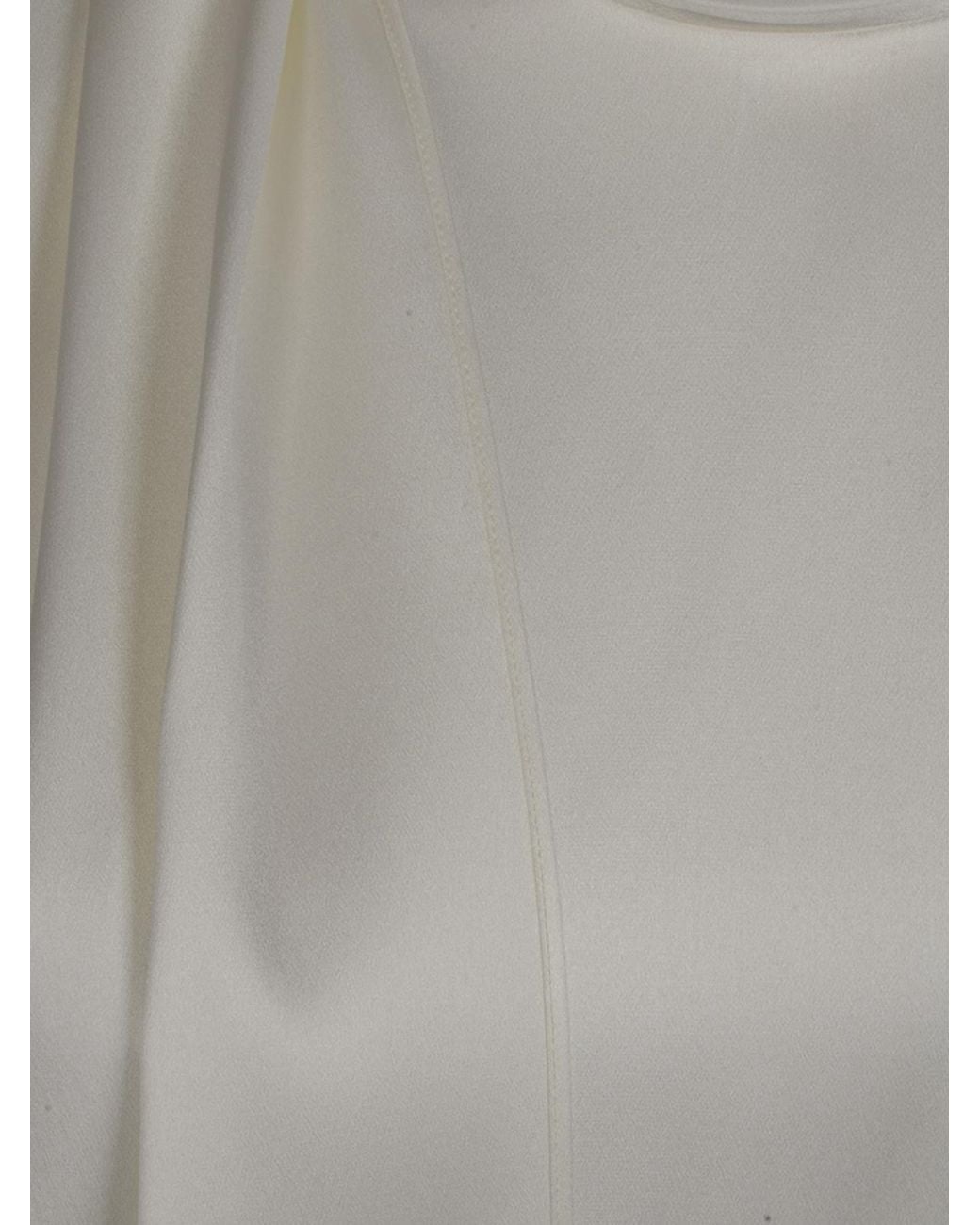 Bottega Veneta White Stretch Satin Top