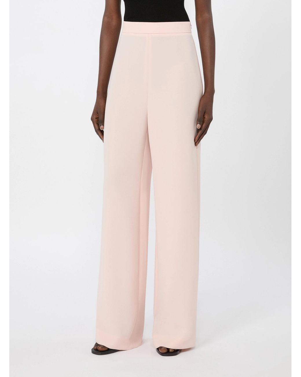 Max Mara Pink Wide-Leg Tailored Trousers