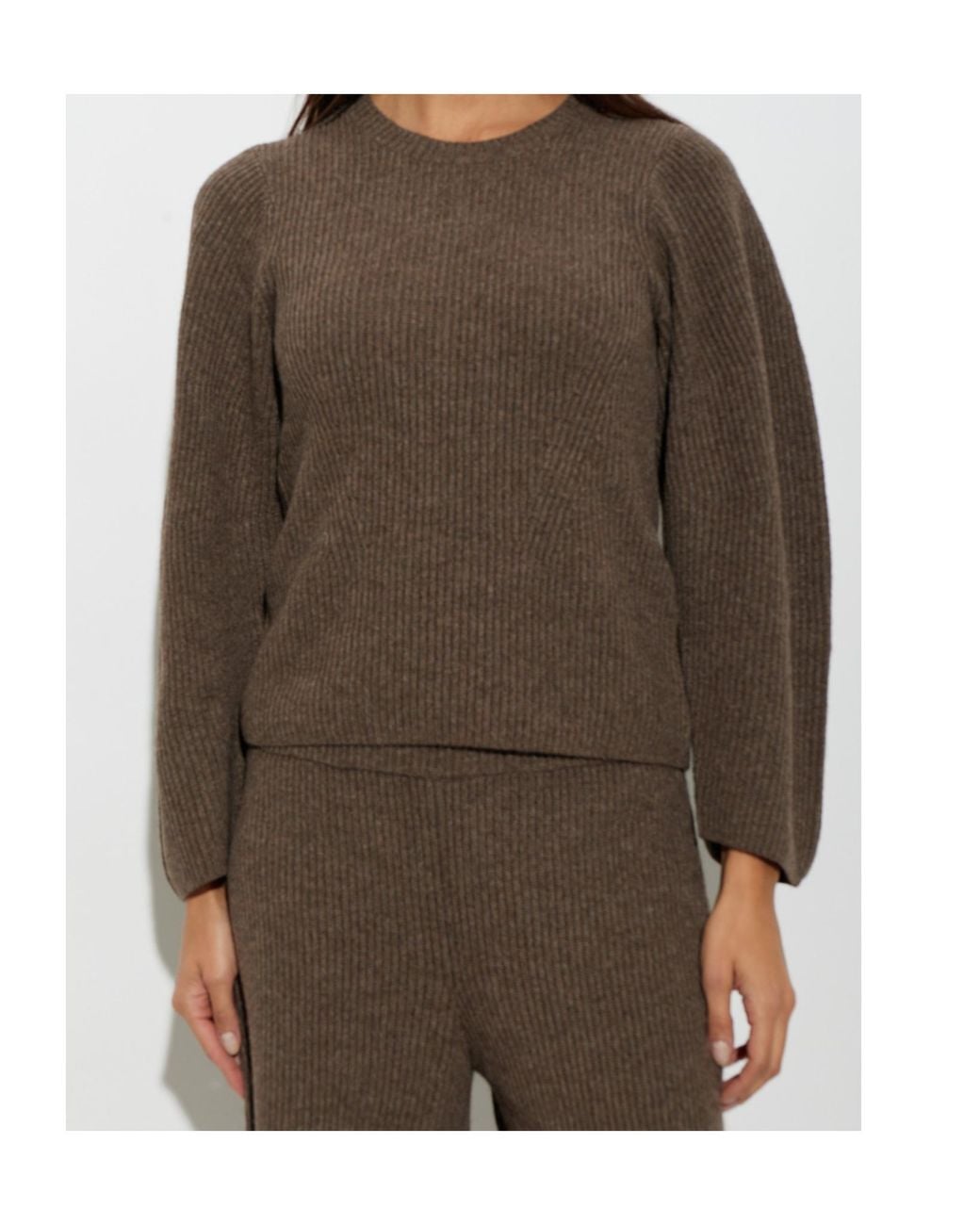 By Malene Birger Brown Bianca Ribbed Knitted Sweater