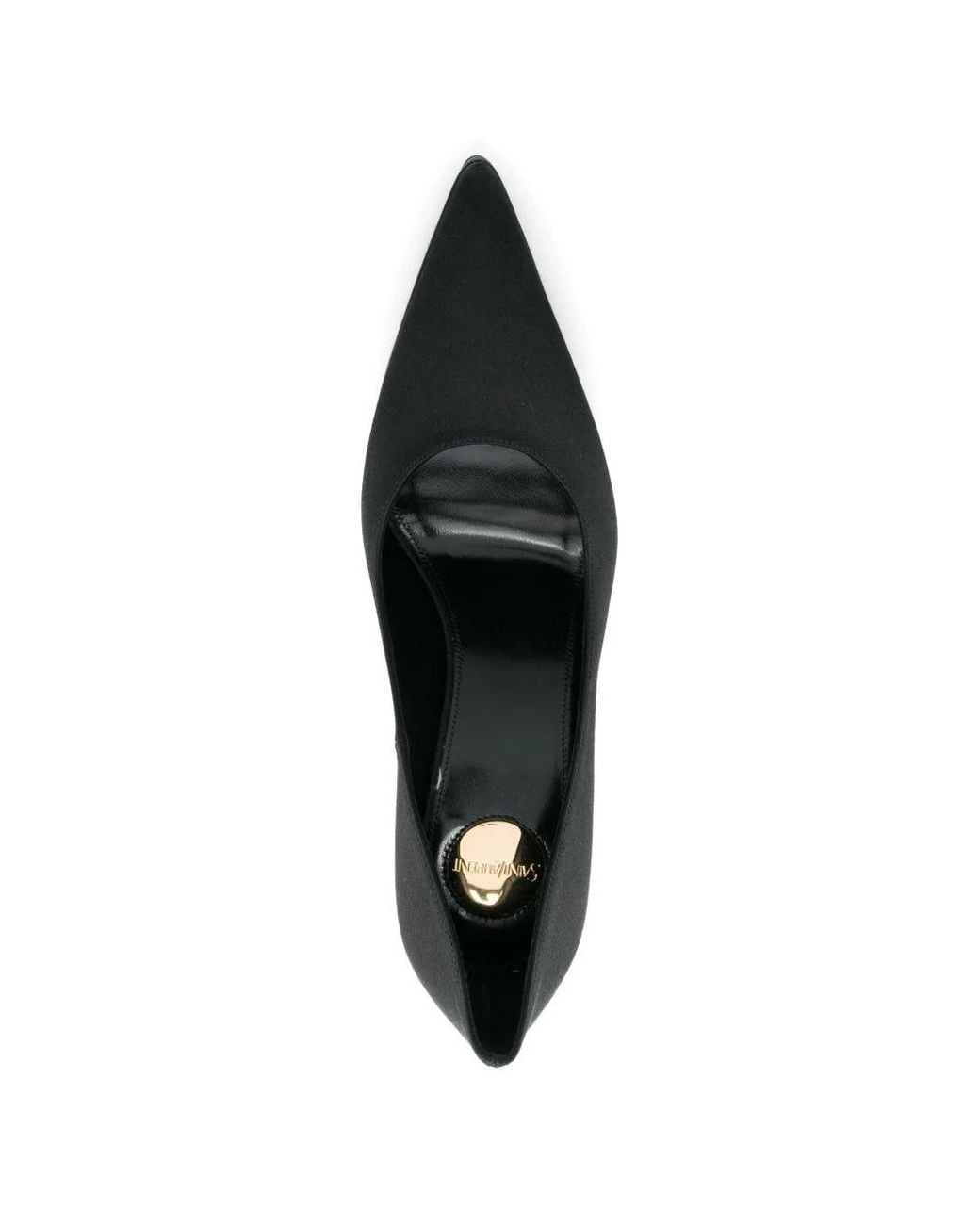 Saint Laurent Black Pointed Toe Leather Pumps