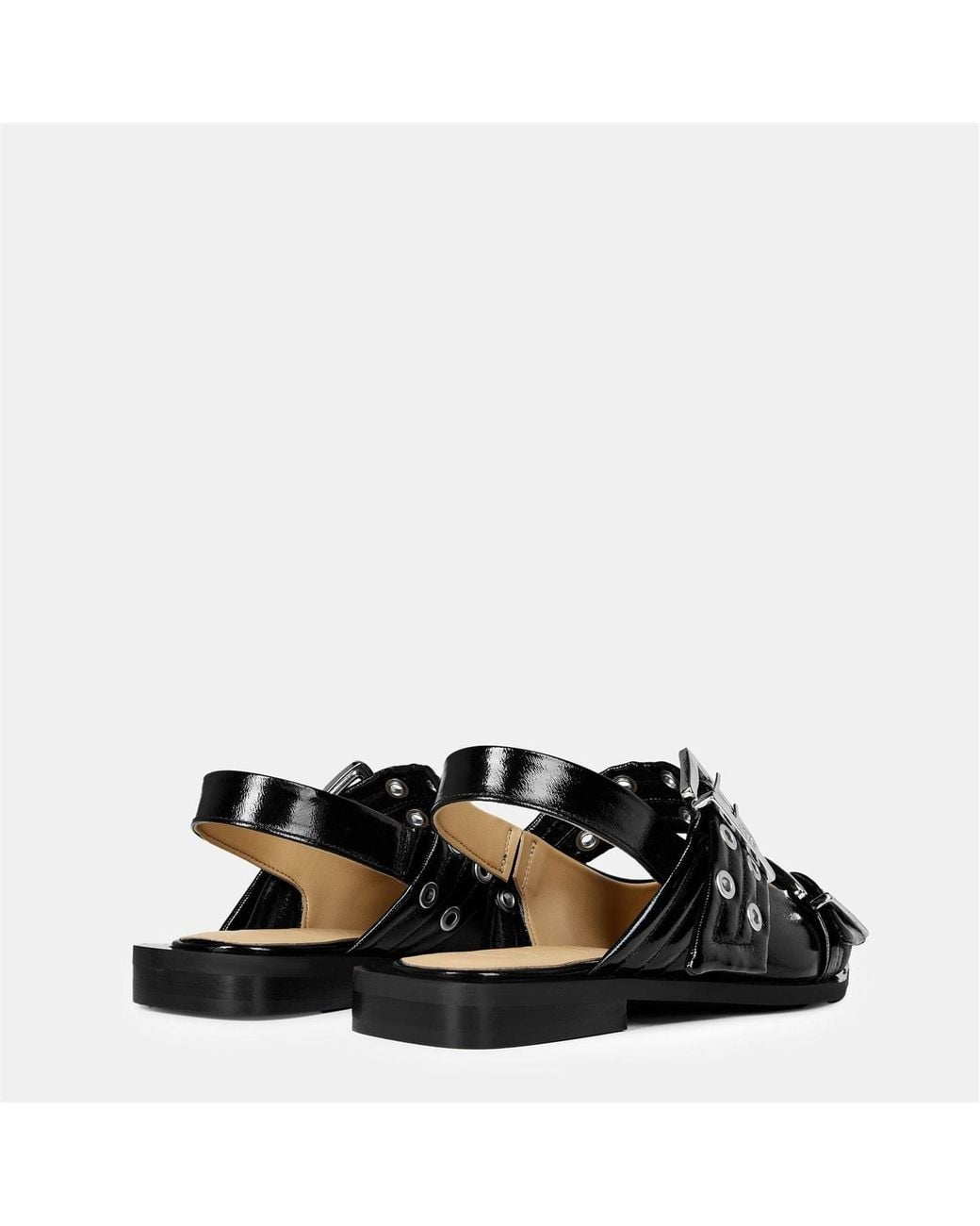 Ganni Black Buckle Ballet Pumps