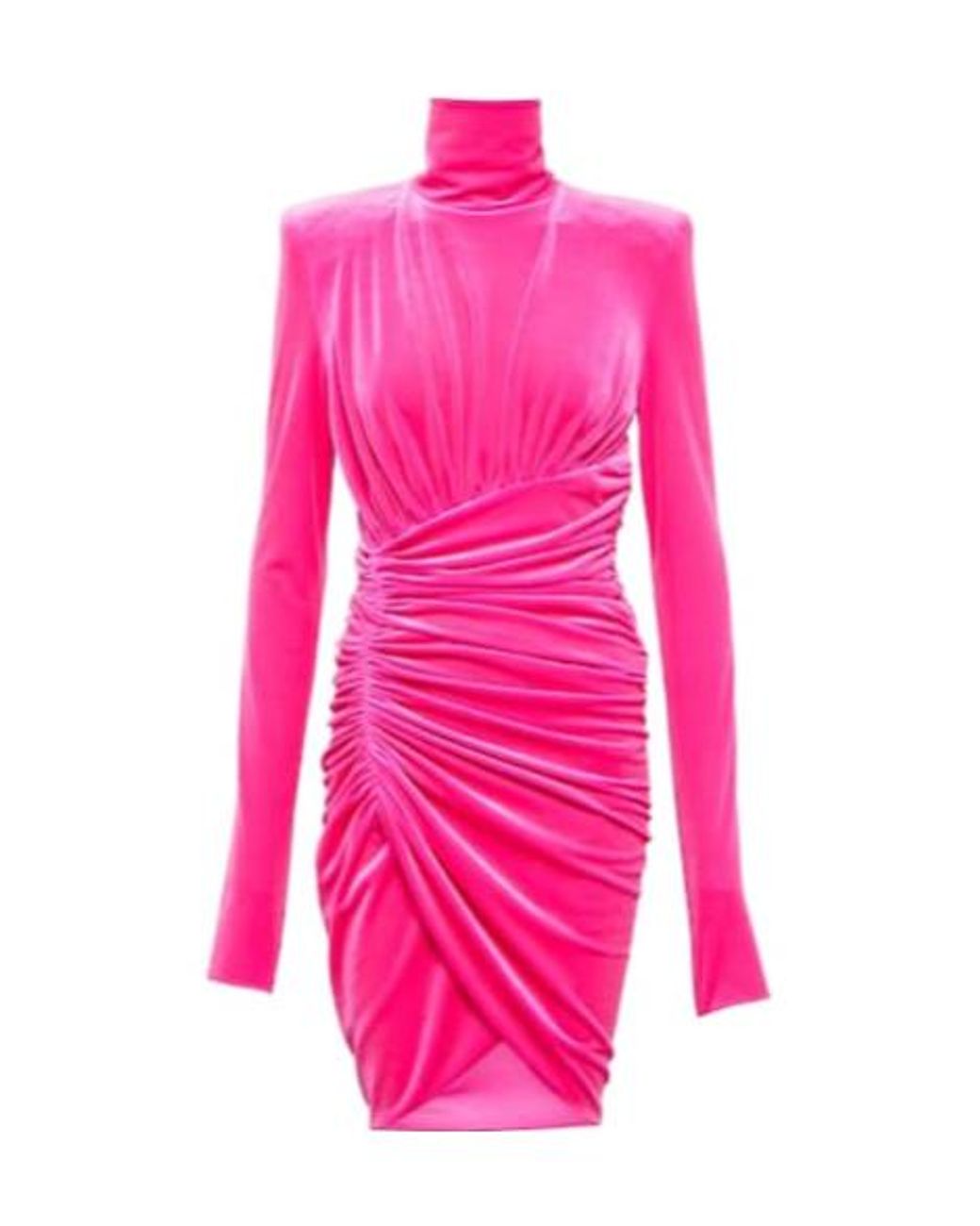 Alexandre Vauthier Pink Ruched Velvet Minidress