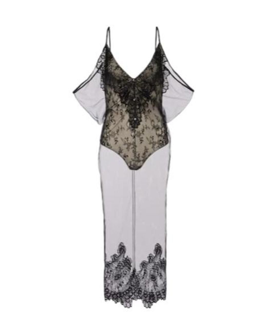 The Attico Multicolor Mesh Slip Maxi Dress