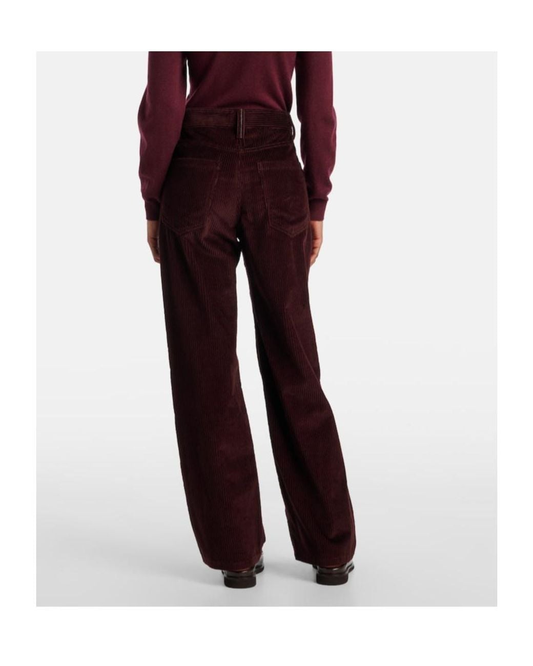 Brunello Cucinelli Purple Monili Corduroy Straight Pants