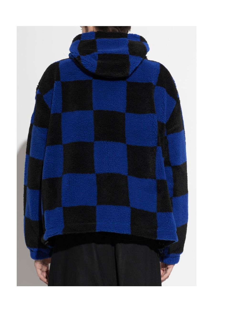 Canada Goose Blue Checked Fleece Hooded Jacket for men