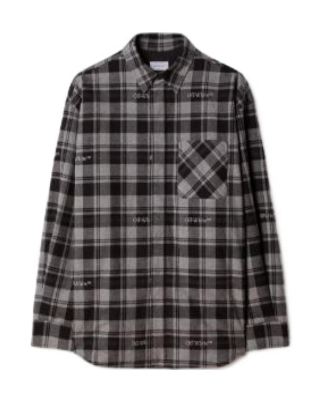 Off-White c/o Virgil Abloh Black Checked Long-Sleeved Shirt for men
