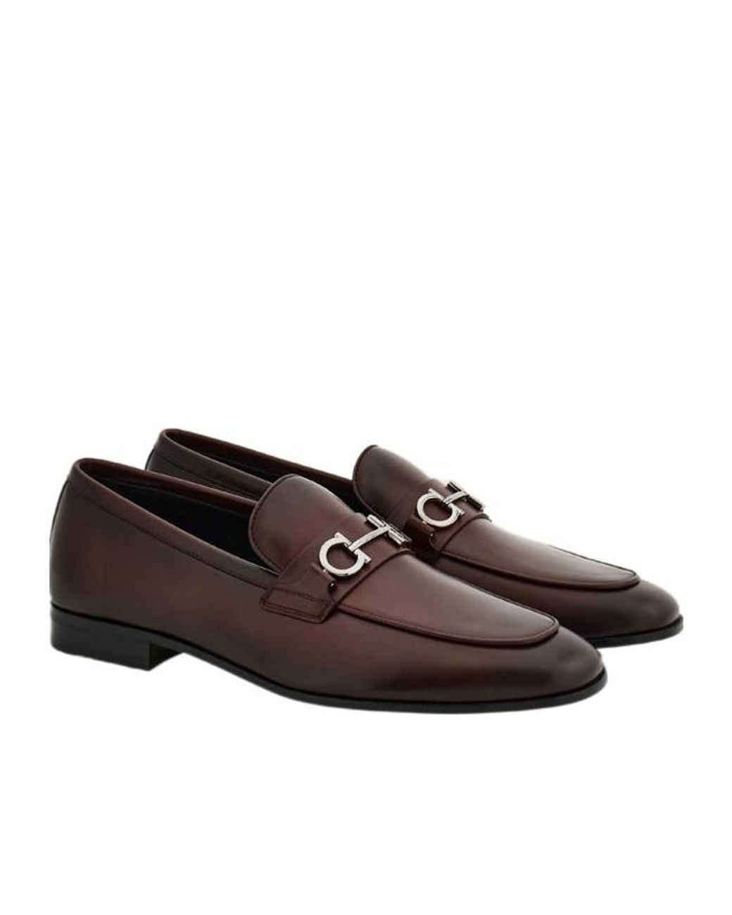 Ferragamo Brown Gancini Embellished Loafers for men