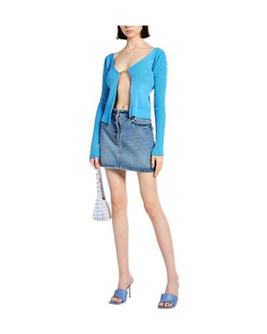 Jacquemus Blue Simple Knitted Top