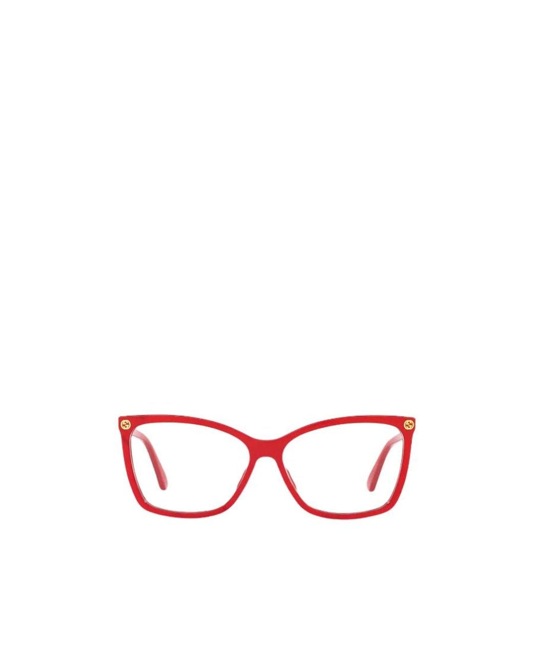 Gucci Red Eyewear Cat-Eye Frame Glasses