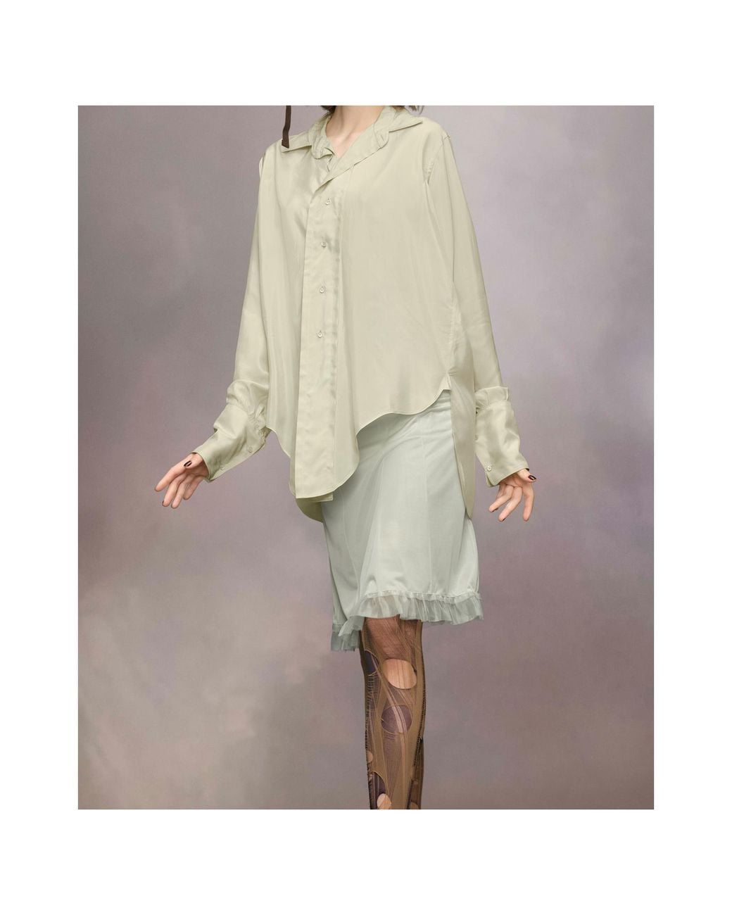 Maison Margiela White Buttoned Long-Sleeved Shirt