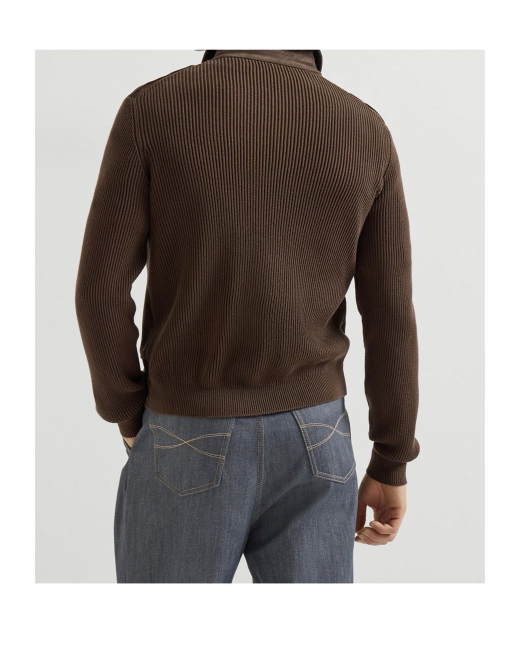 Brunello Cucinelli Brown Suede Jacket for men
