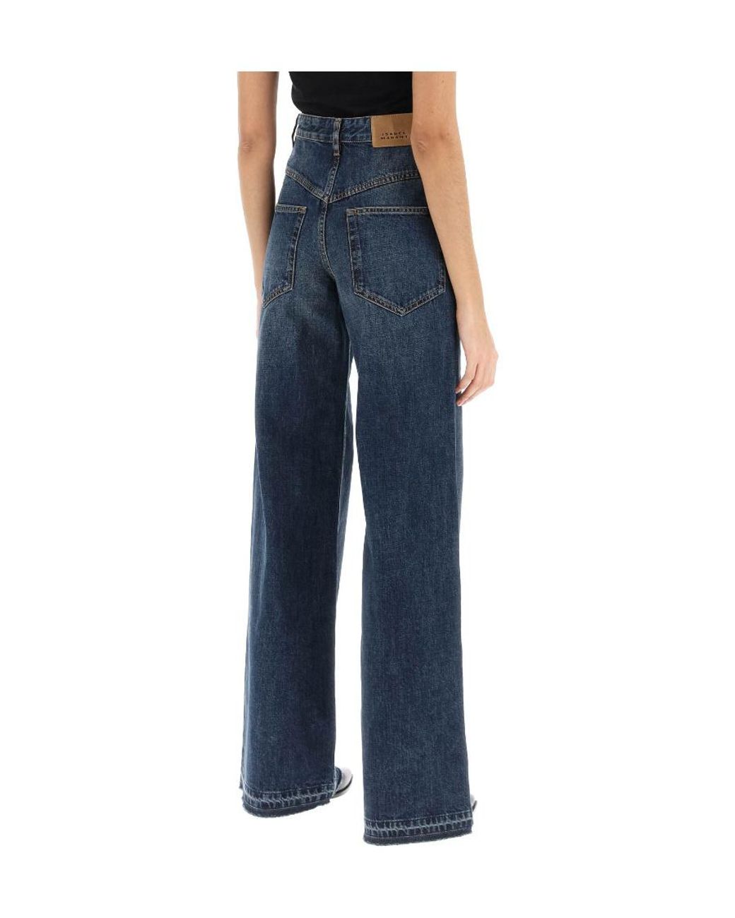 Isabel Marant Blue Noldy Logo-Patch Jeans