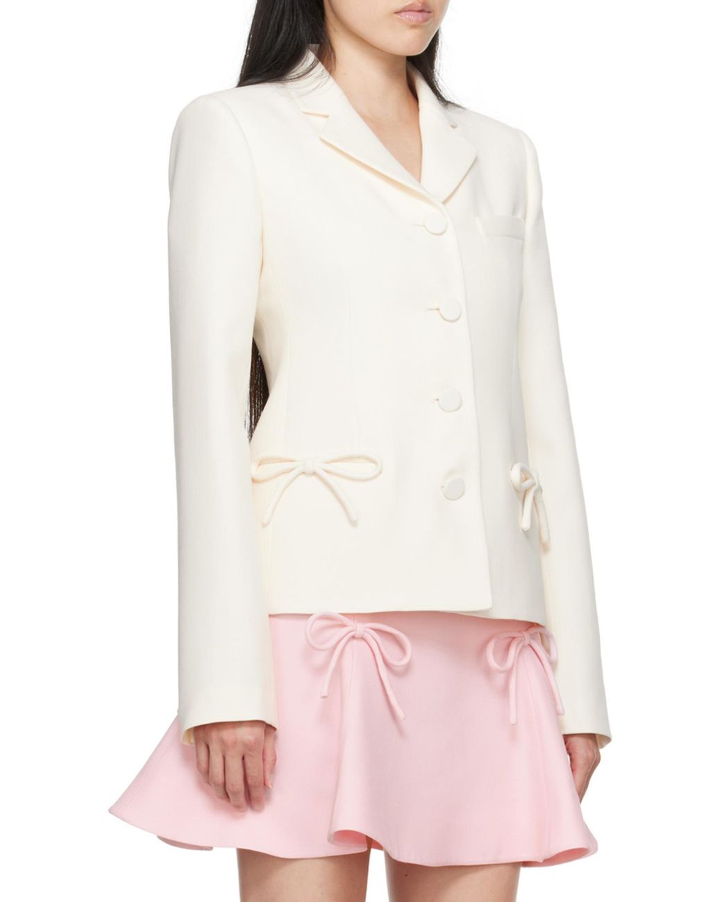Valentino White Crepe Couture Jacket