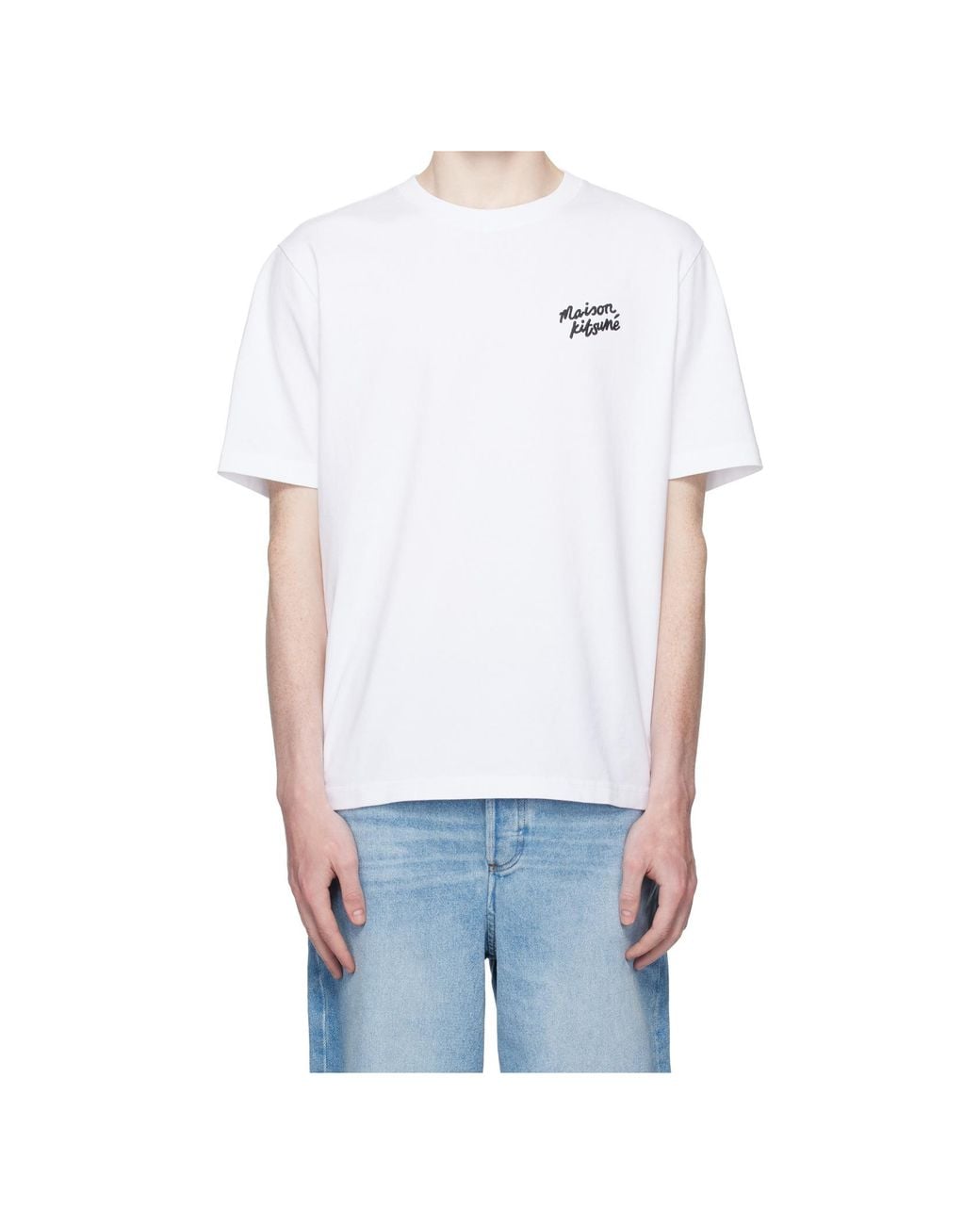 Maison Kitsuné White Maison Kitsuné Handwriting Comfort T-Shirt for men