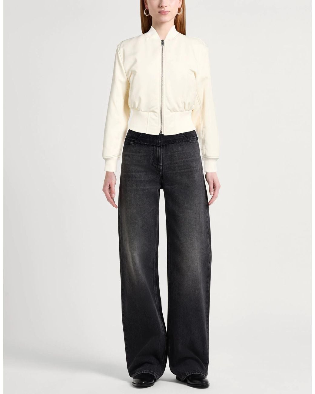 Balenciaga Natural Cropped Baseball Jacket
