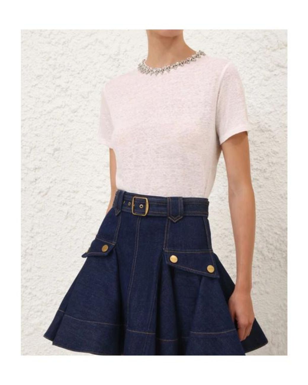 Zimmermann White Embellished Crew-Neck T-Shirt
