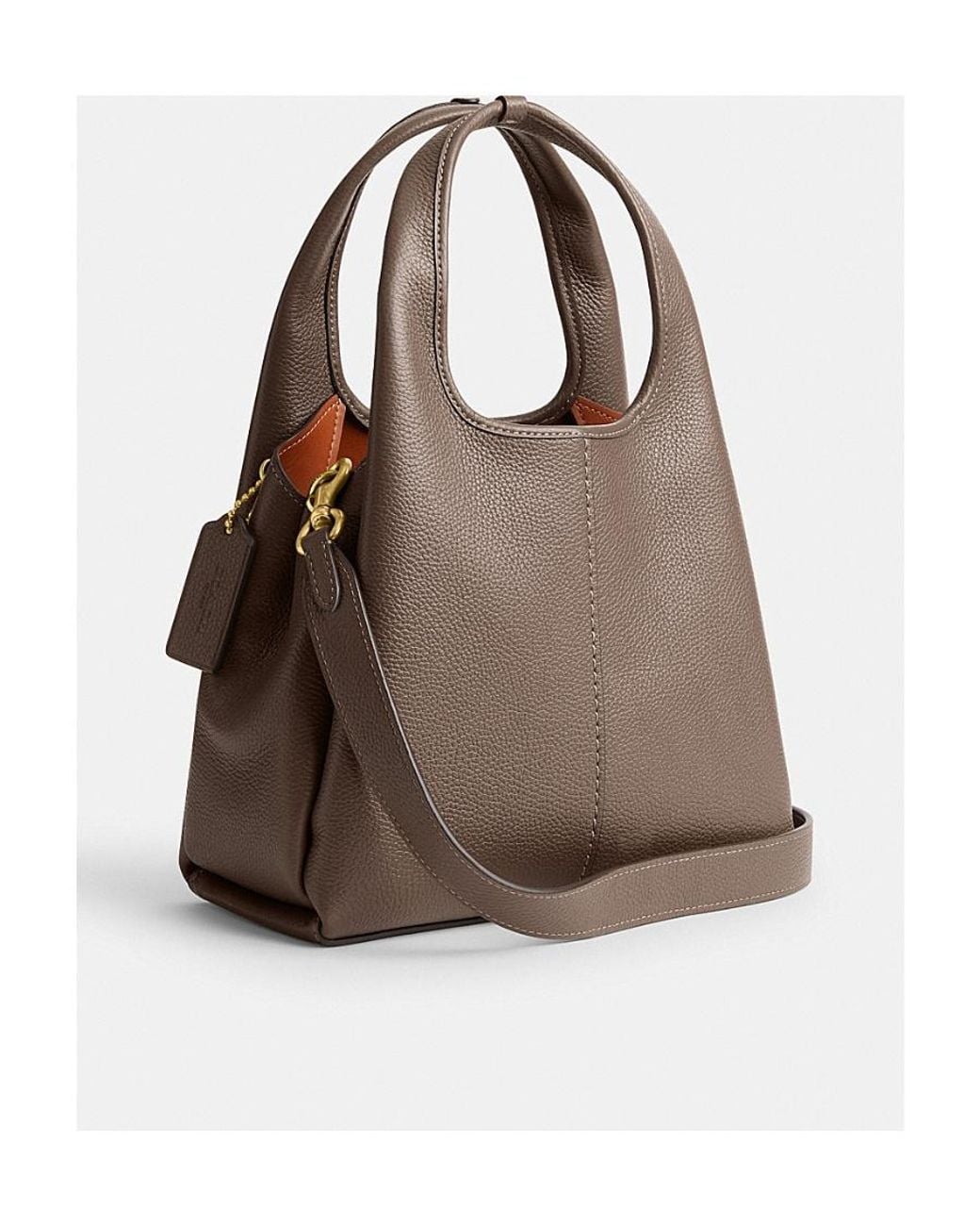 COACH Brown Lana Pebbled-Leather Tote Bag