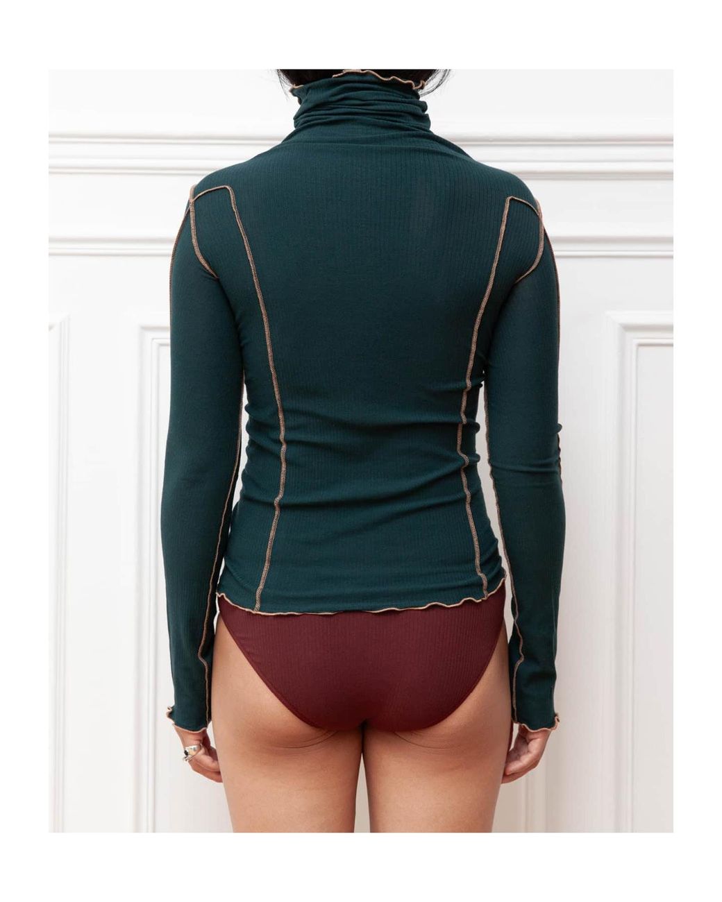 Baserange Blue Long-Sleeved Turtleneck Sweater