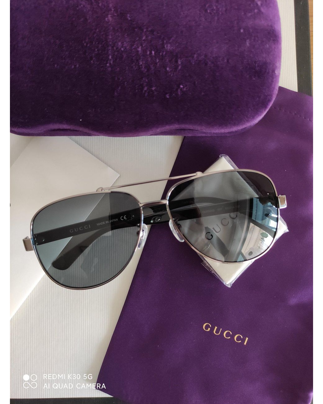 Gucci Metallic Eyewear Double Bridge Pilot Sunglasses for men