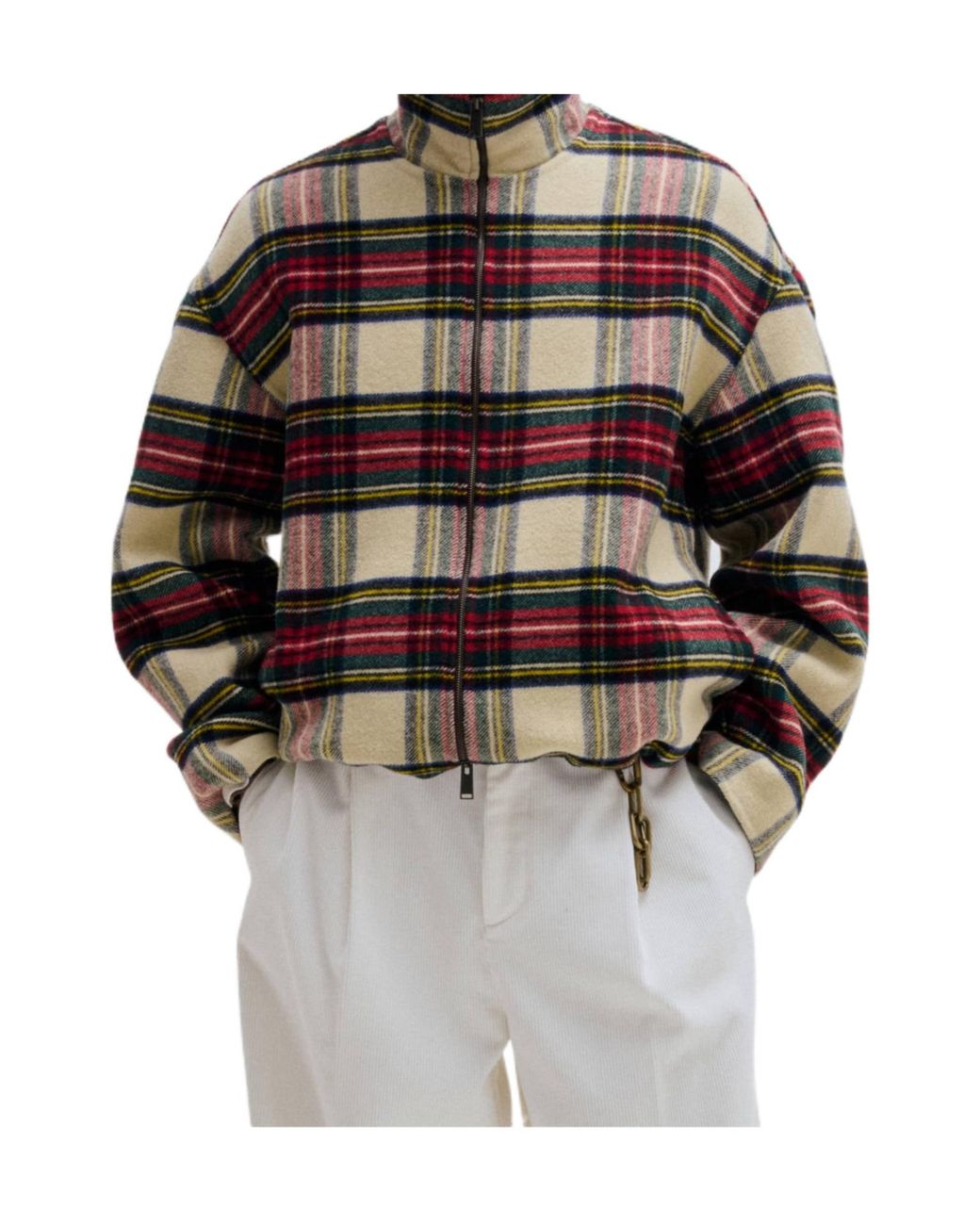 DARKPARK Multicolor Checked Zipped Coat for men