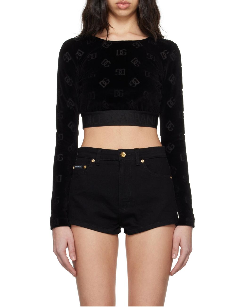 Dolce & Gabbana Black Dg-Jacquard Sweatshirt