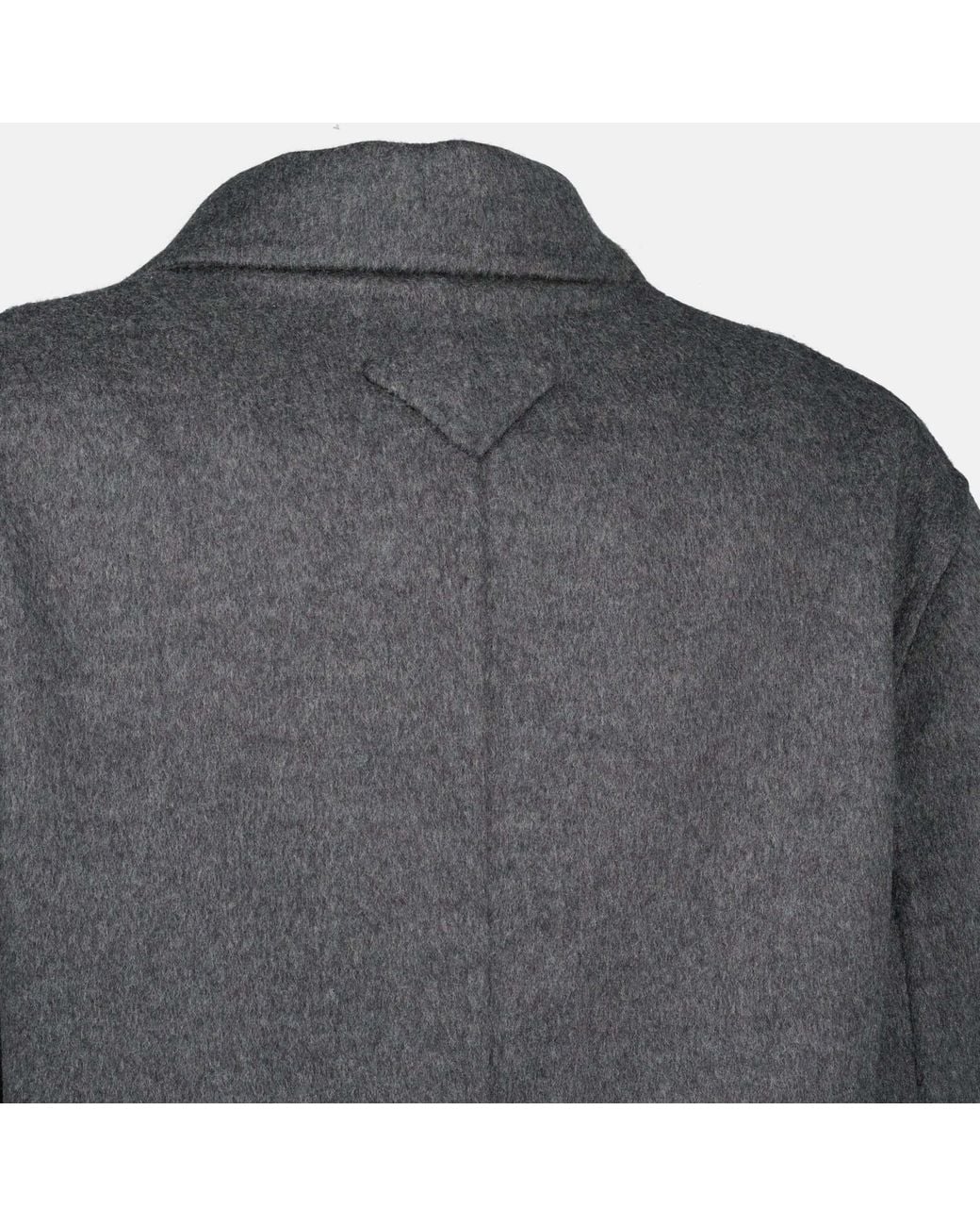 Prada Gray Double-Breasted Double Cashwool Coat