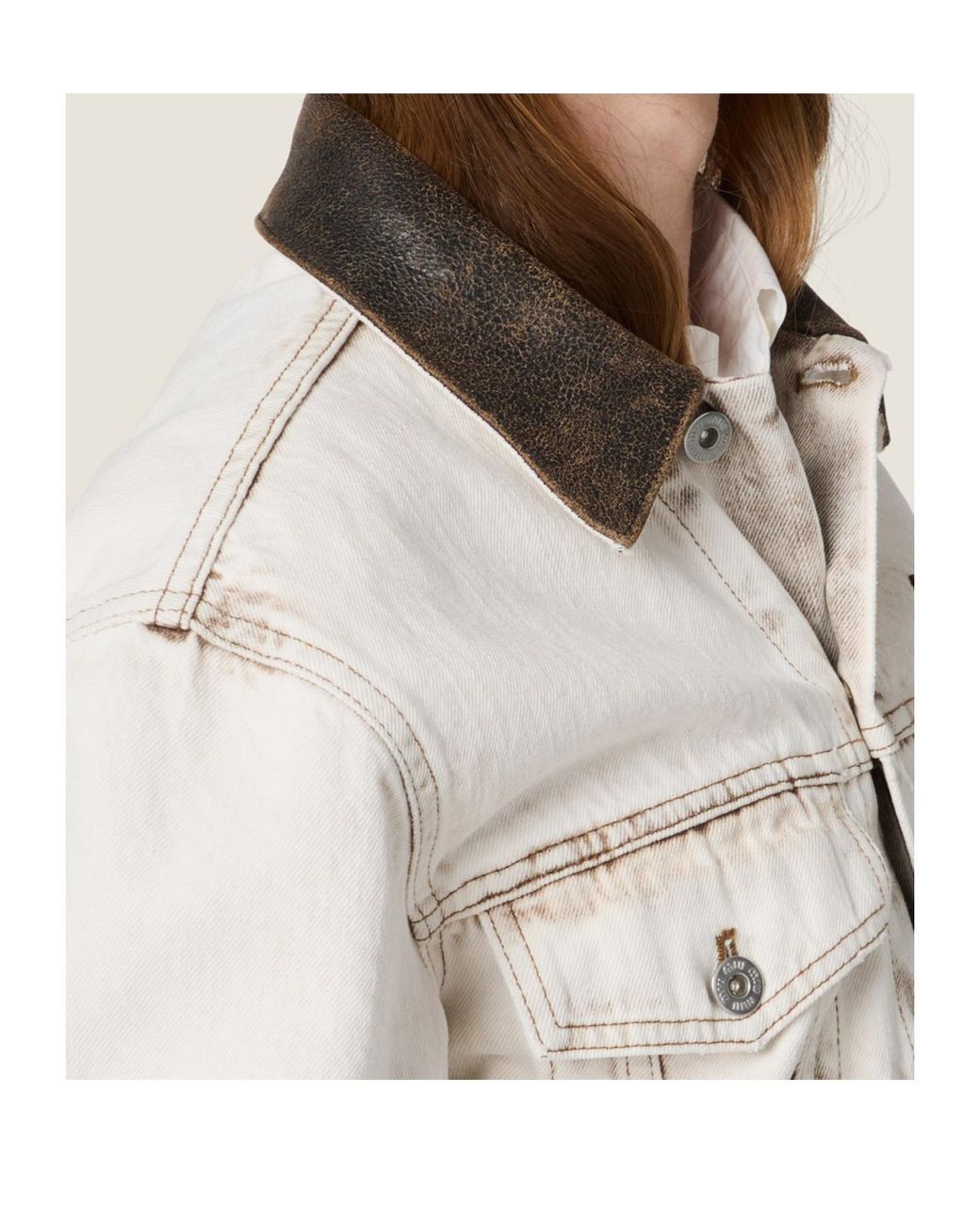 Miu Miu White Button-Up Denim Jacket