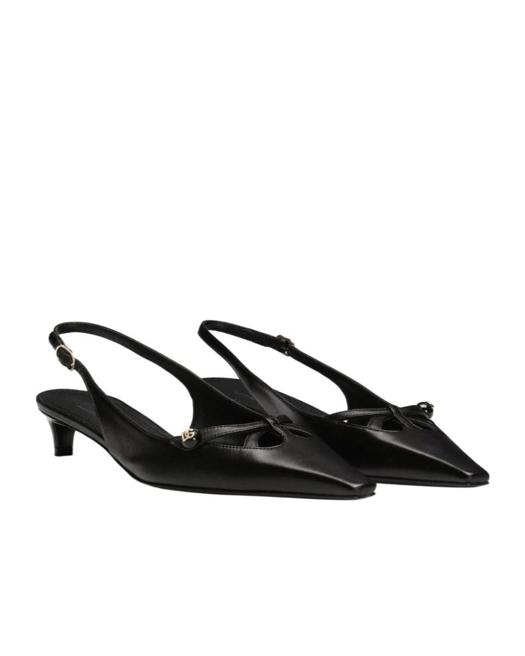 Dolce & Gabbana Black Dg Logo Plaque Slingback Pumps