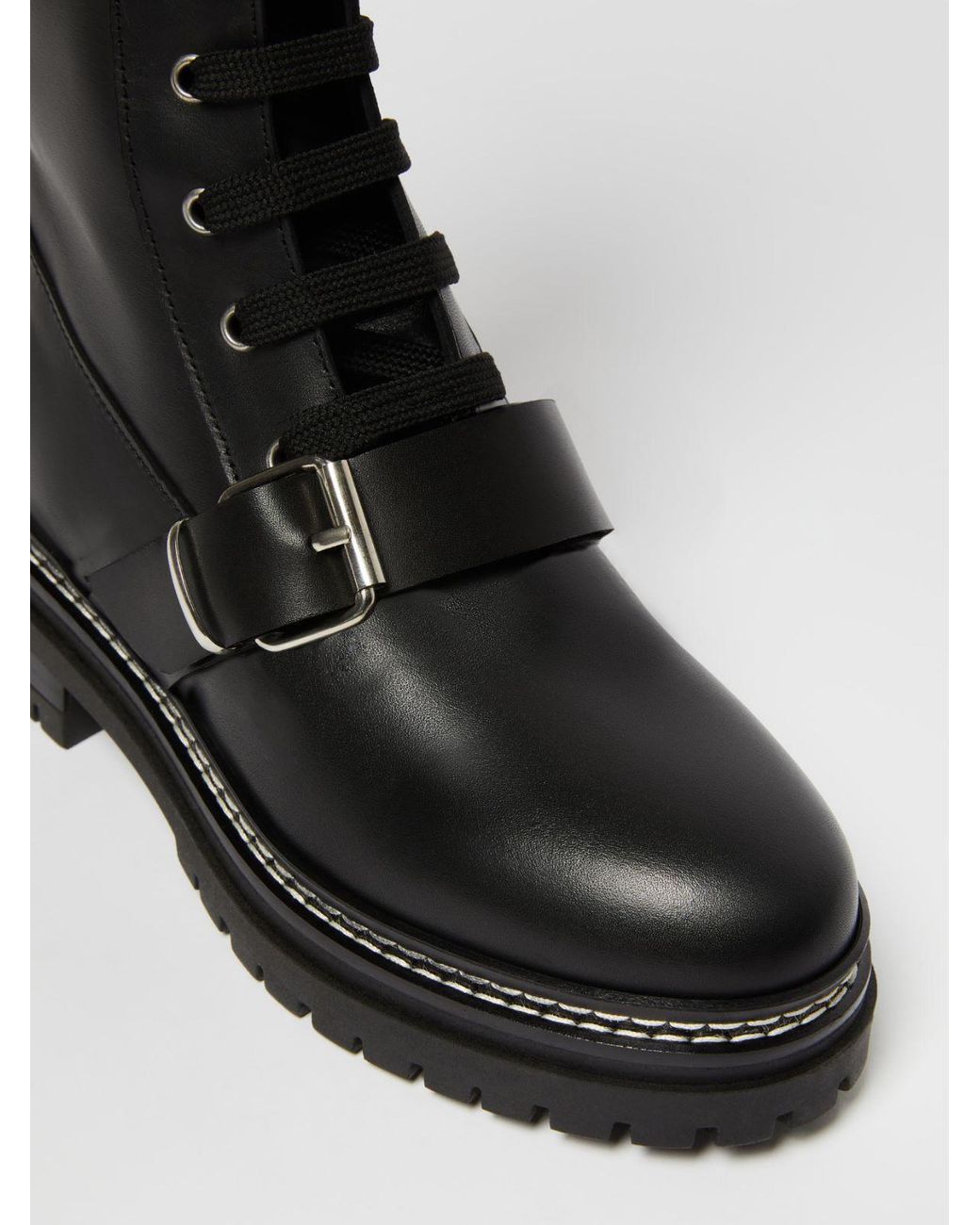 Weekend by Maxmara Black Tana Combat Boots