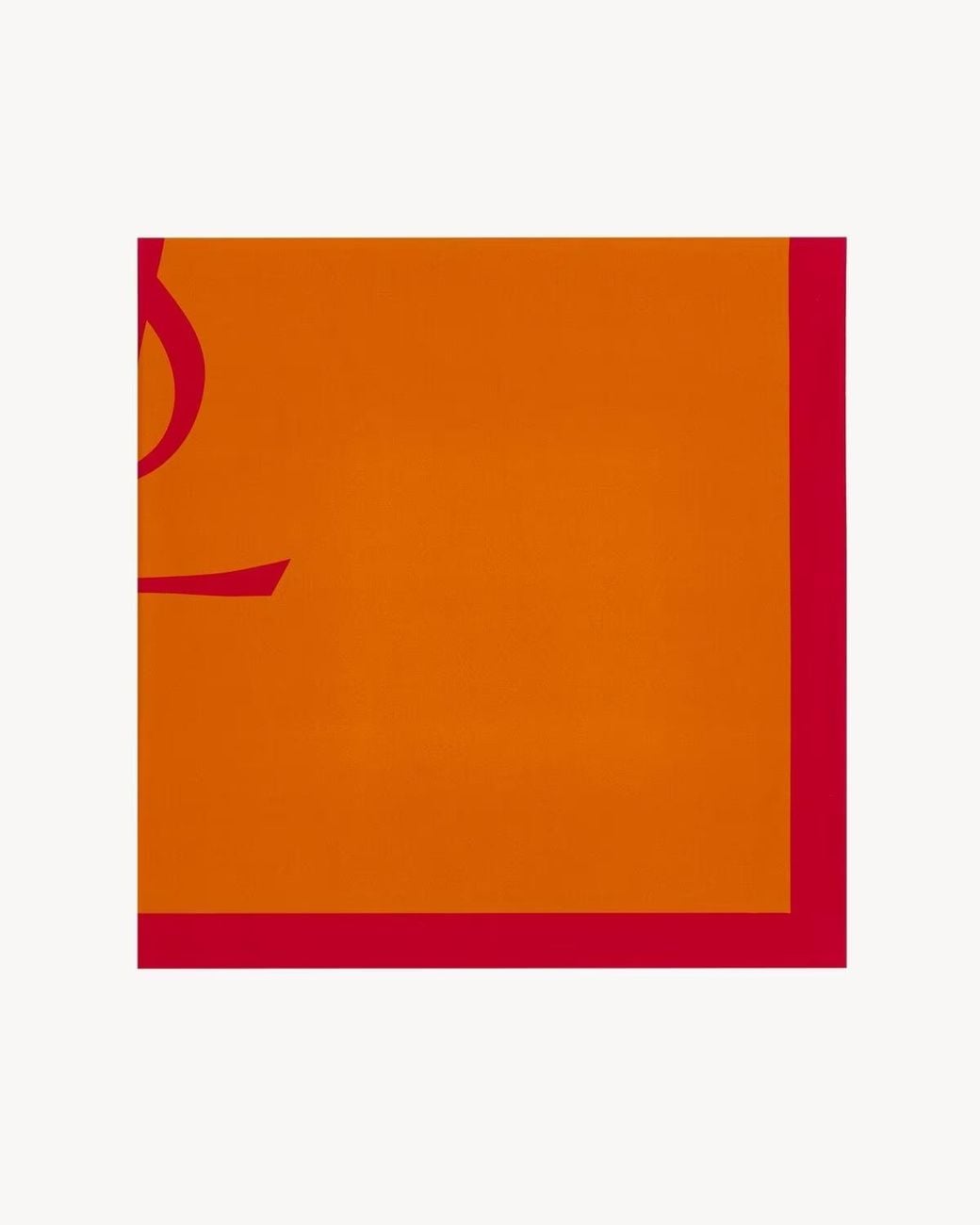 Saint Laurent Orange Silk Twill Square Scarf