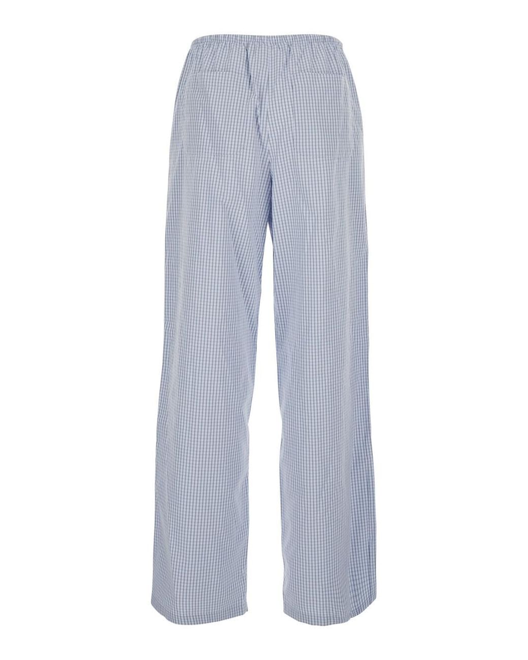 DUNST Blue Pajama String Check Pants