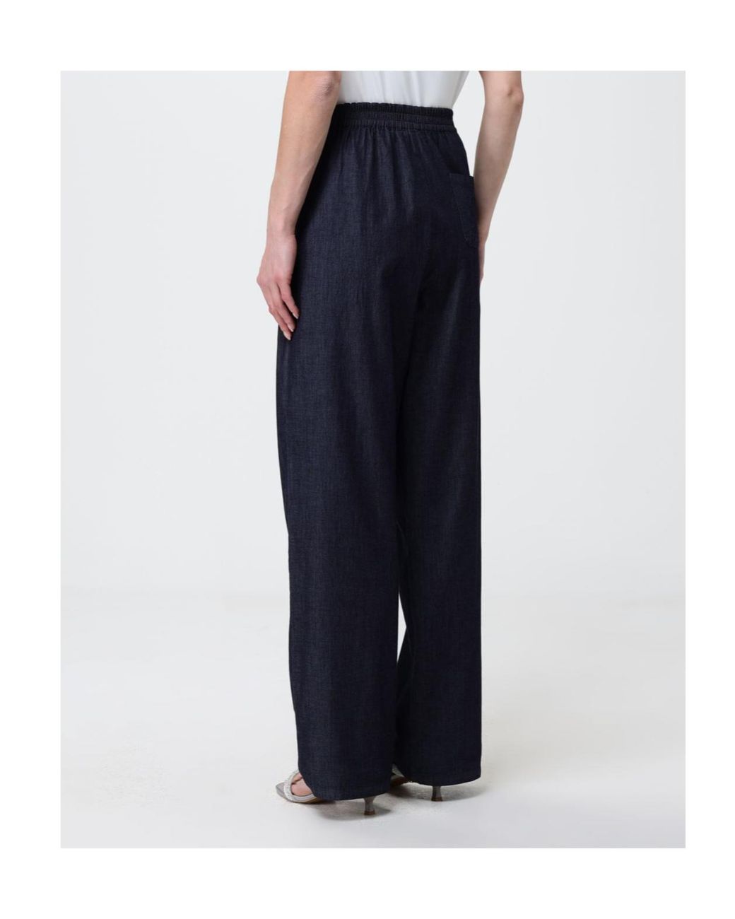 Emporio Armani Blue Drawstring Straight Leg Pants