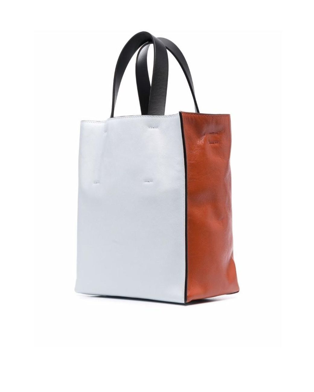 Marni Red Leather Colour-Block Tote Bag for men