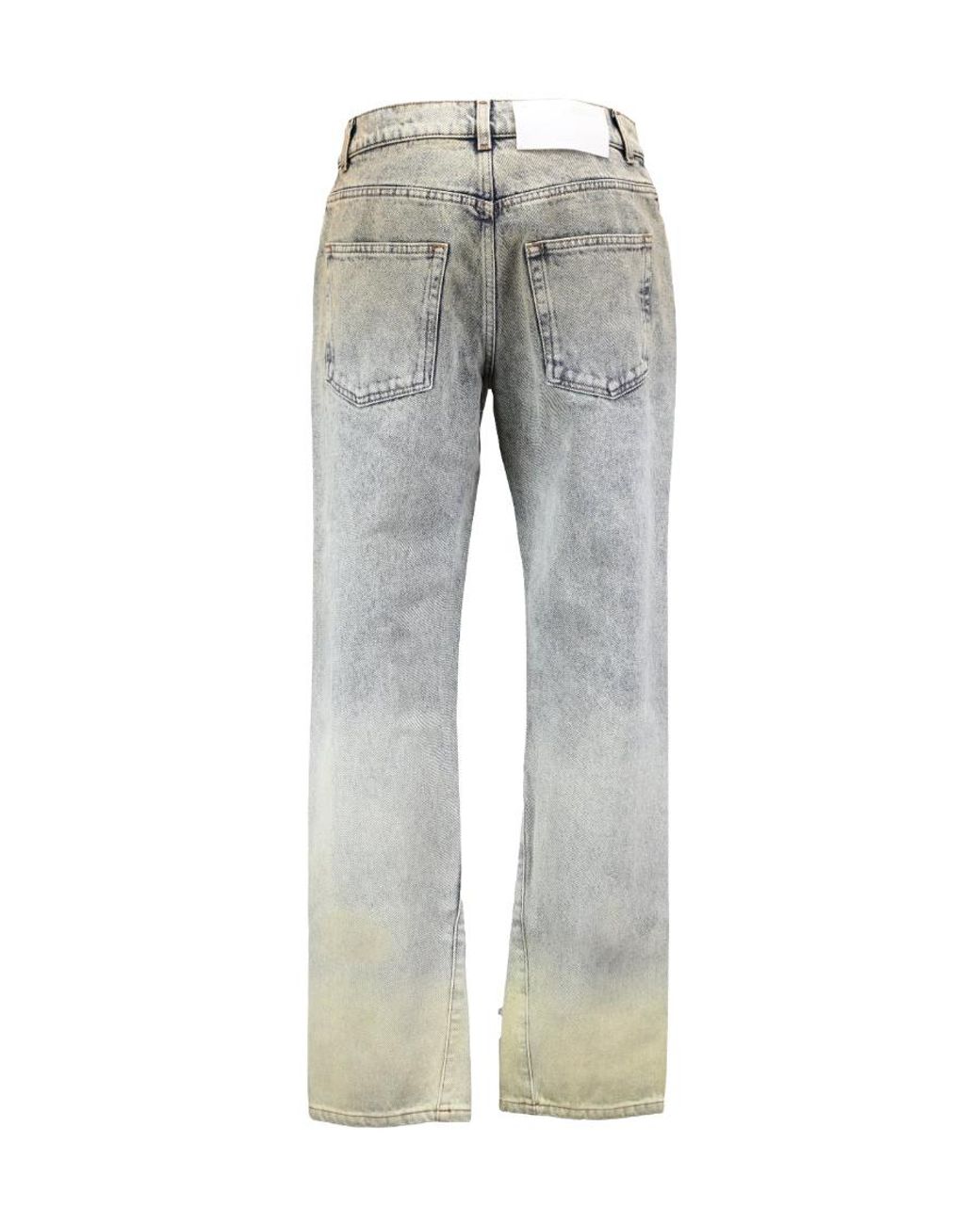 Off-White c/o Virgil Abloh Gray Washed Denim Straight-Leg Jeans