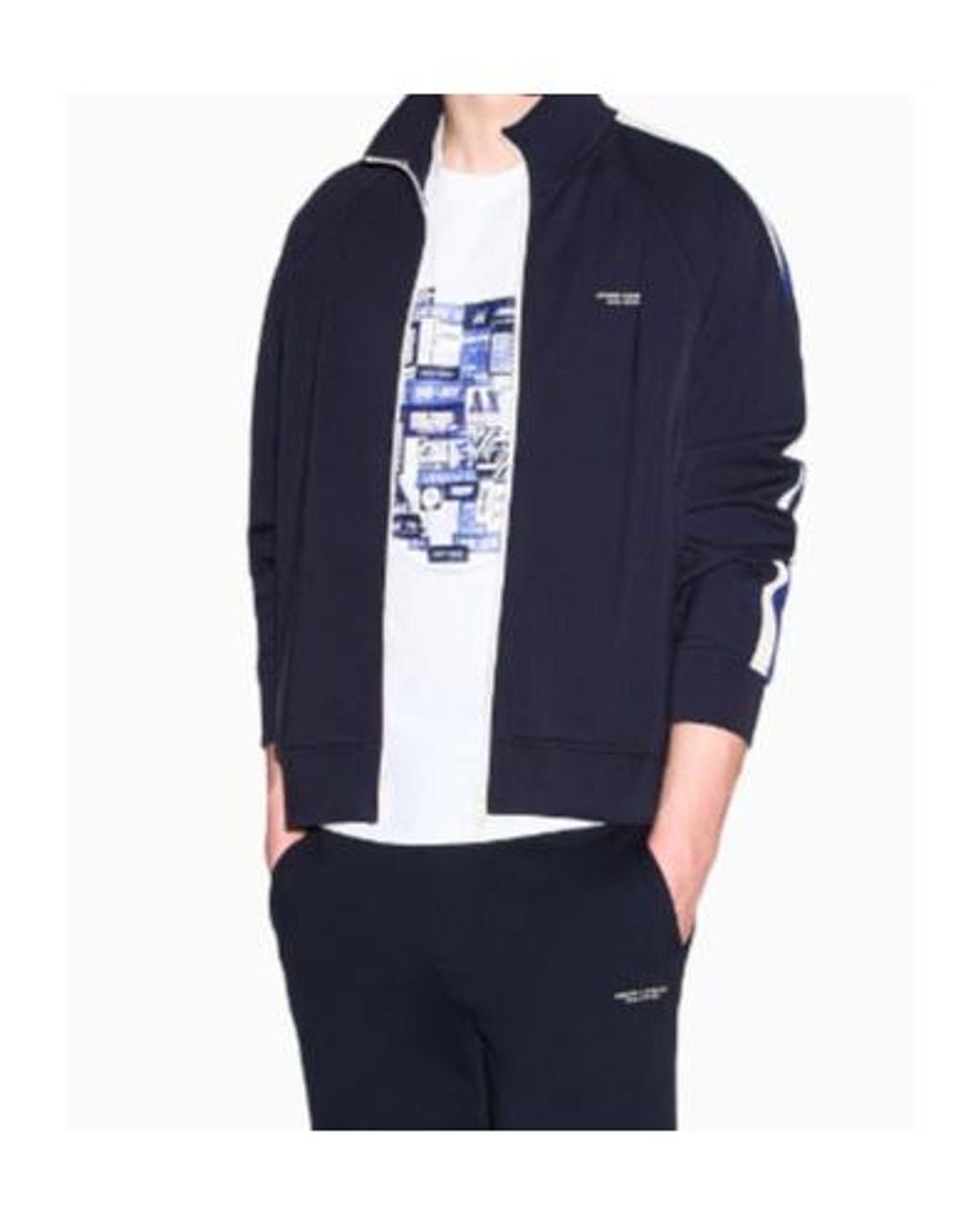 ARMANI EXCHANGE Blue Sweatshirt Stretch Modal With Cotton Lining for men