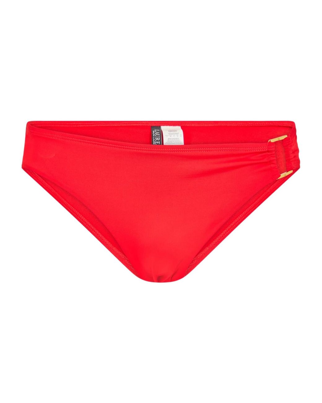 Ralph Lauren Red Ring-Front Hipster Bikini Bottoms
