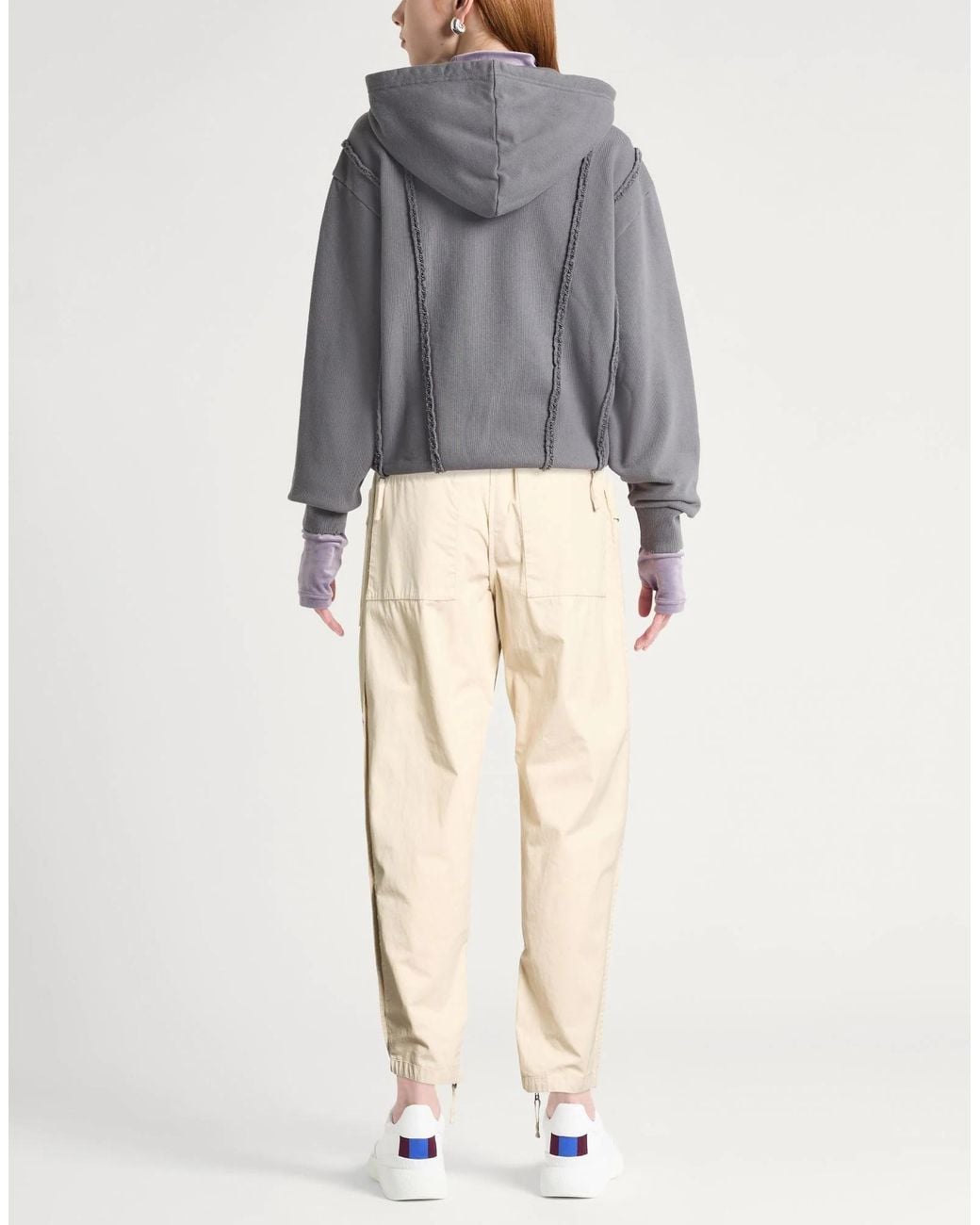 Isabel Marant Natural Solid Color Canvas Casual Pants