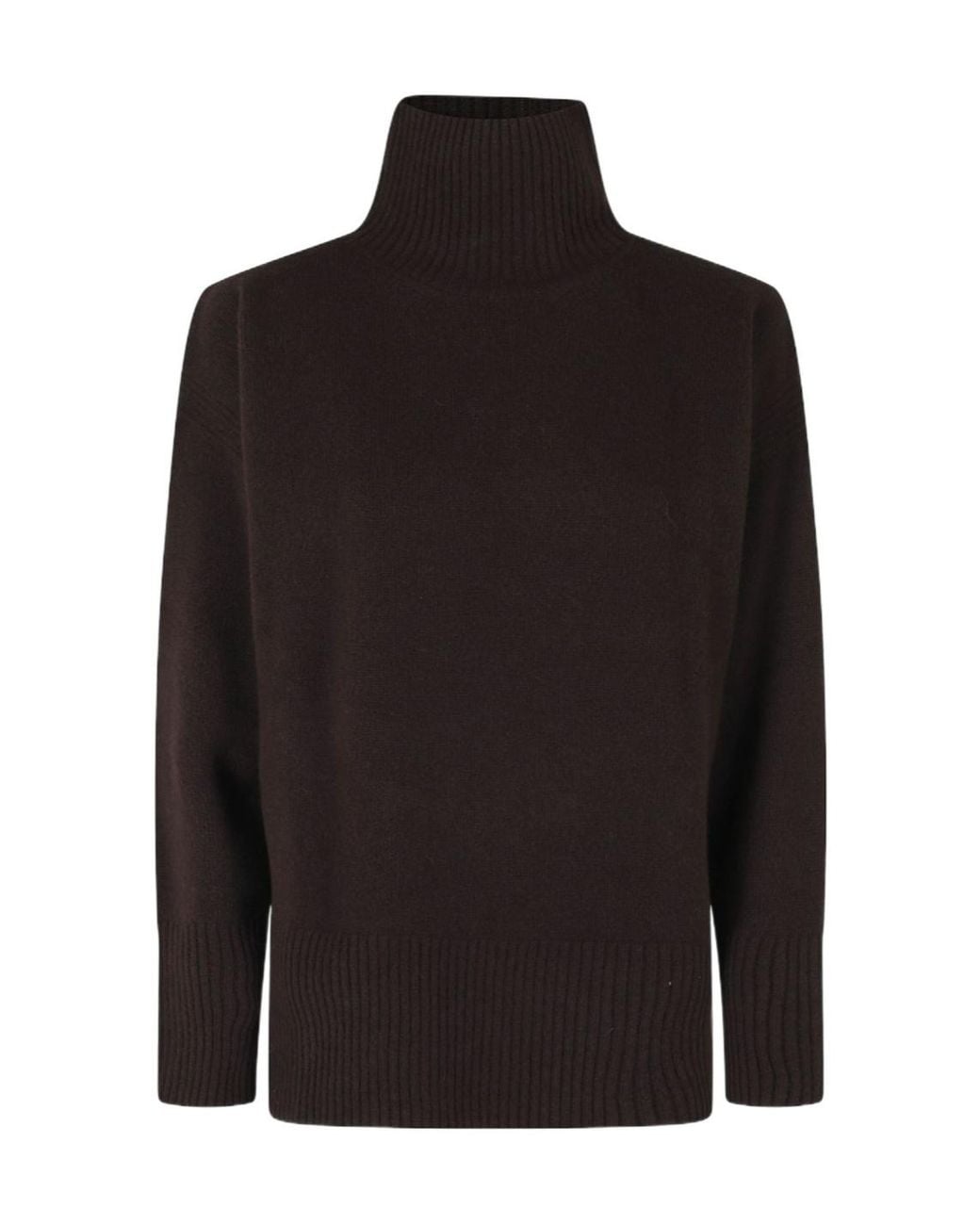 Roberto Collina Black Ribbed Turtleneck Relaxedfit Sweater